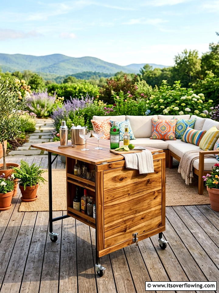 Folding bar - 25 backyard ideas with bar area