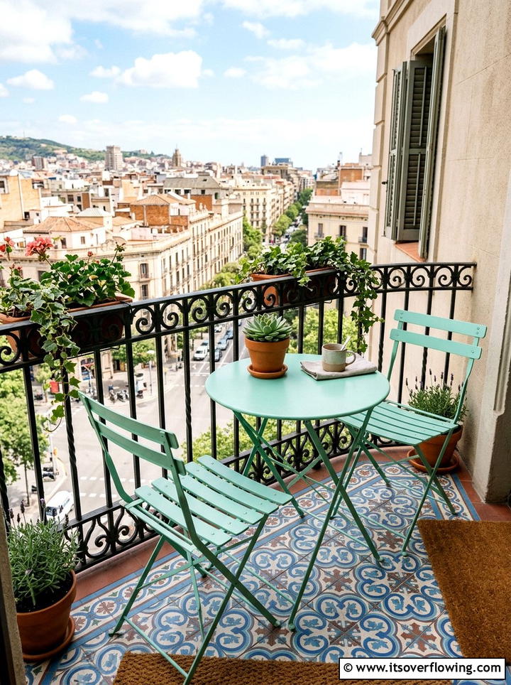 Folding bistro set - 25 garden decor ideas for small gardens