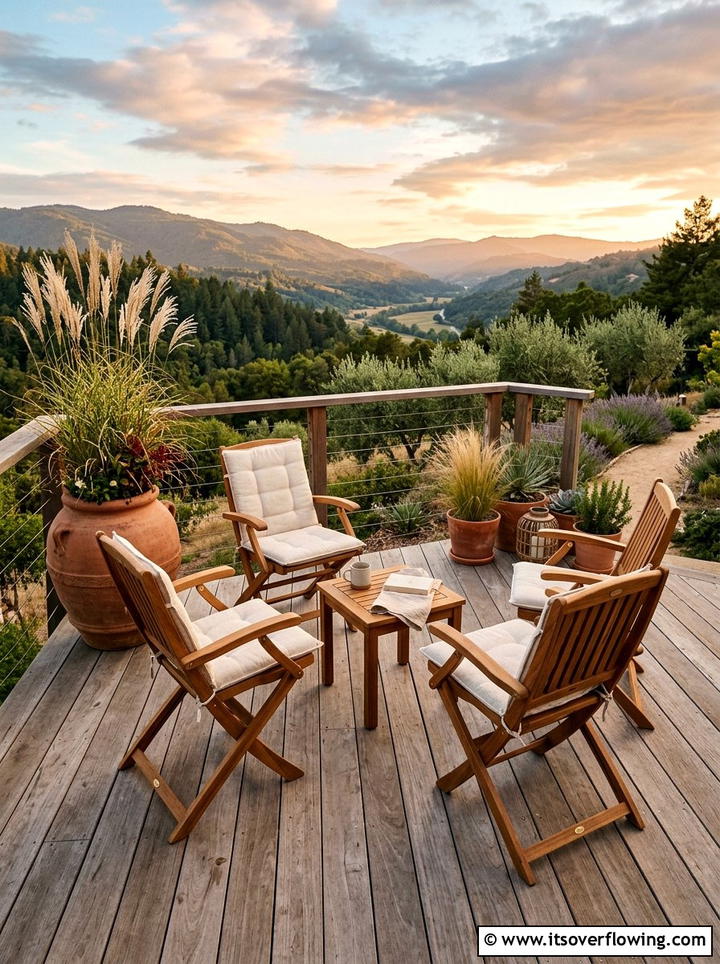 Folding wooden chairs for deck - 25 small garden ideas with foldable seating