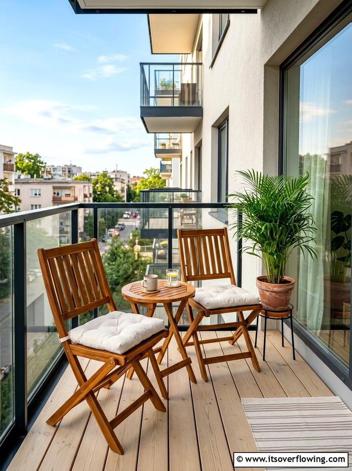 Folding wooden chairs - 25 front porch ideas for apartments