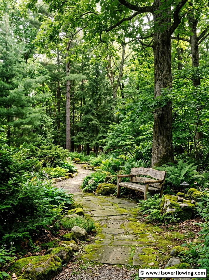 Forest green and wood garden - 25 garden design ideas with color themes