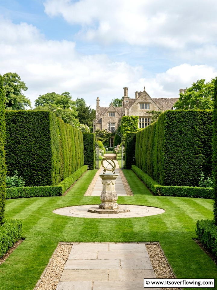 Formal English Garden Hedge - 25 backyard ideas with hedges