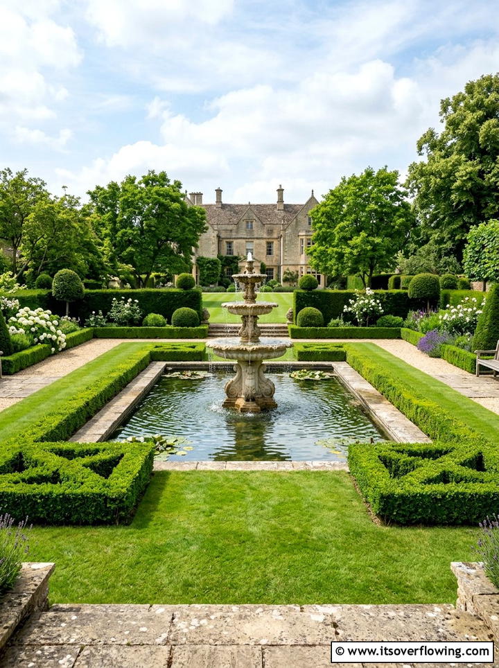 Formal Garden Pond - 25 backyard ideas with pond