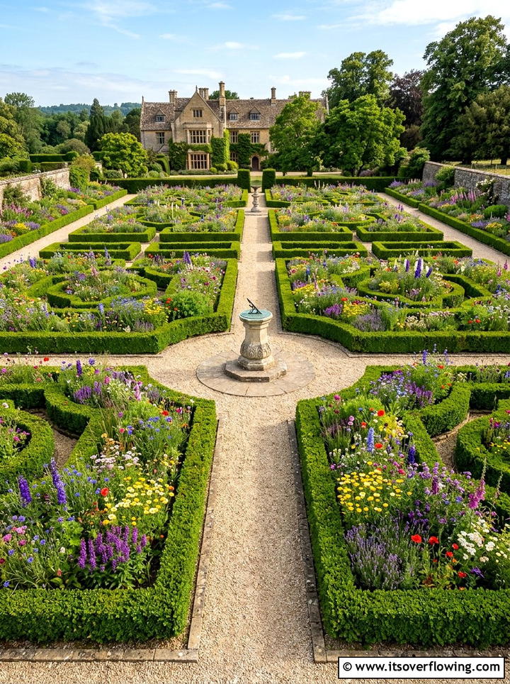 Formal Wildflower Parterre - 25 garden ideas with wildflowers