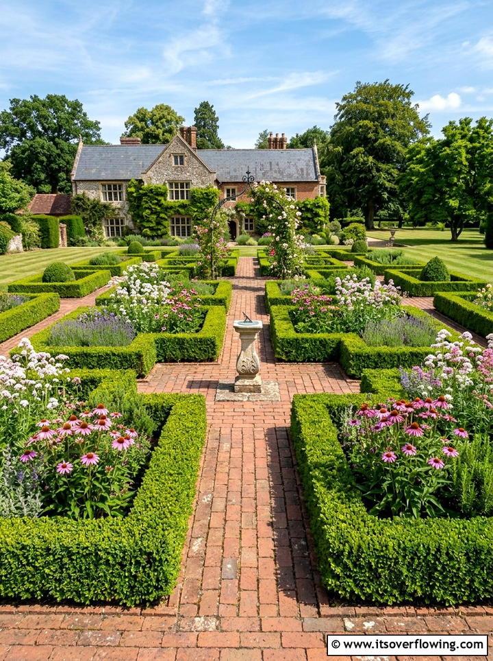 Formal boxwood herb garden - 25 creative garden ideas with medicinal herbs