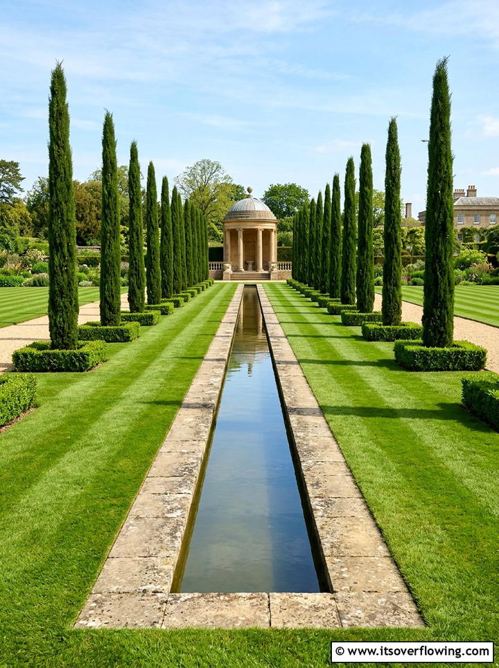 Formal garden rill - 25 garden design ideas with water features