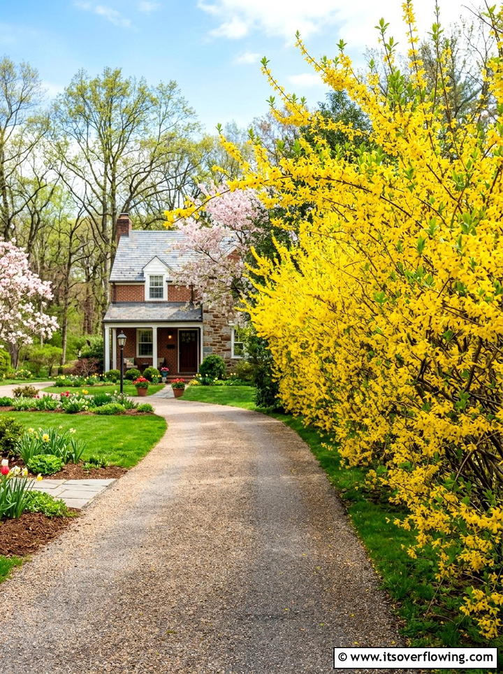 Forsythia Spring Bloom - 25 cheap garden ideas with cuttings