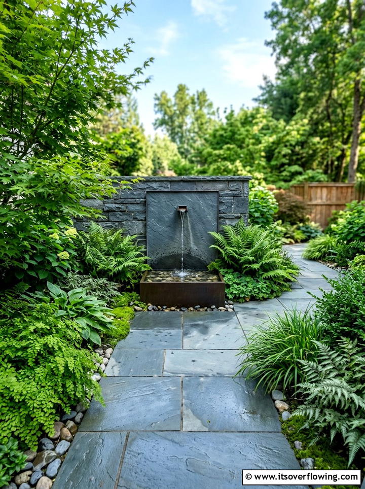 Fountain Garden - 25 small garden ideas with no lawn