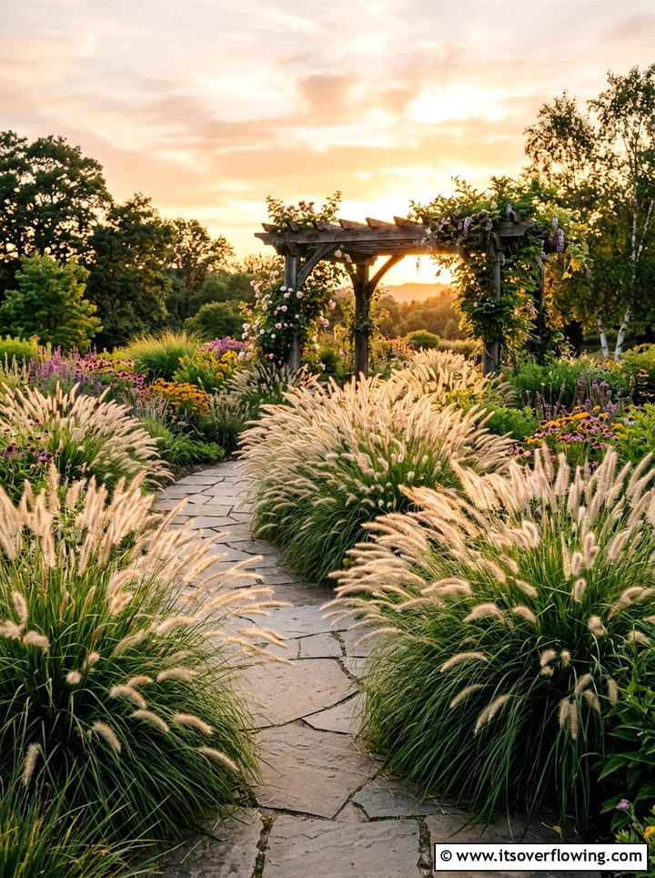Fountain Grass Soft Edge - 25 backyard ideas with border plants