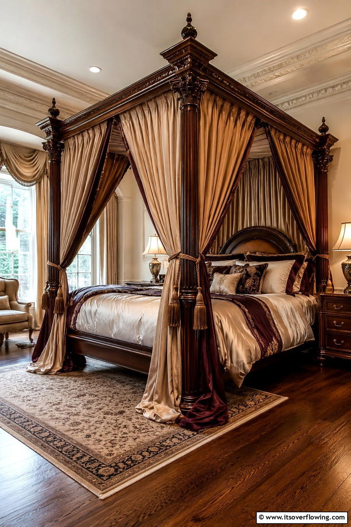 Four Poster Canopy Bed with Curtains - 25 Stunning Canopy Bed Ideas for a Dreamy Bedroom