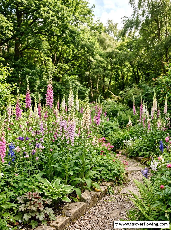 Foxglove Garden - 25 garden design ideas with woodland plants