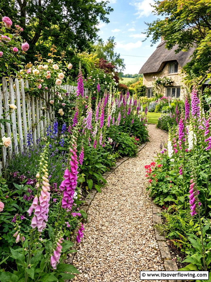 Foxglove Garden Path - 25 garden ideas for hummingbirds