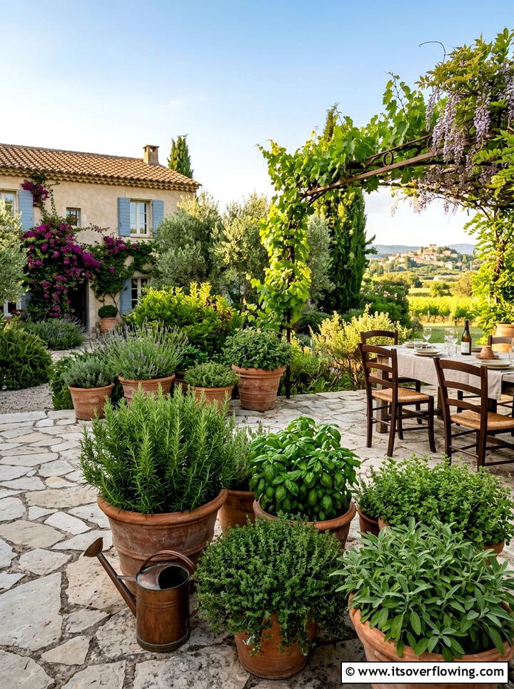 Fragrant Herb Patio - 25 creative garden ideas with fragrance gardens