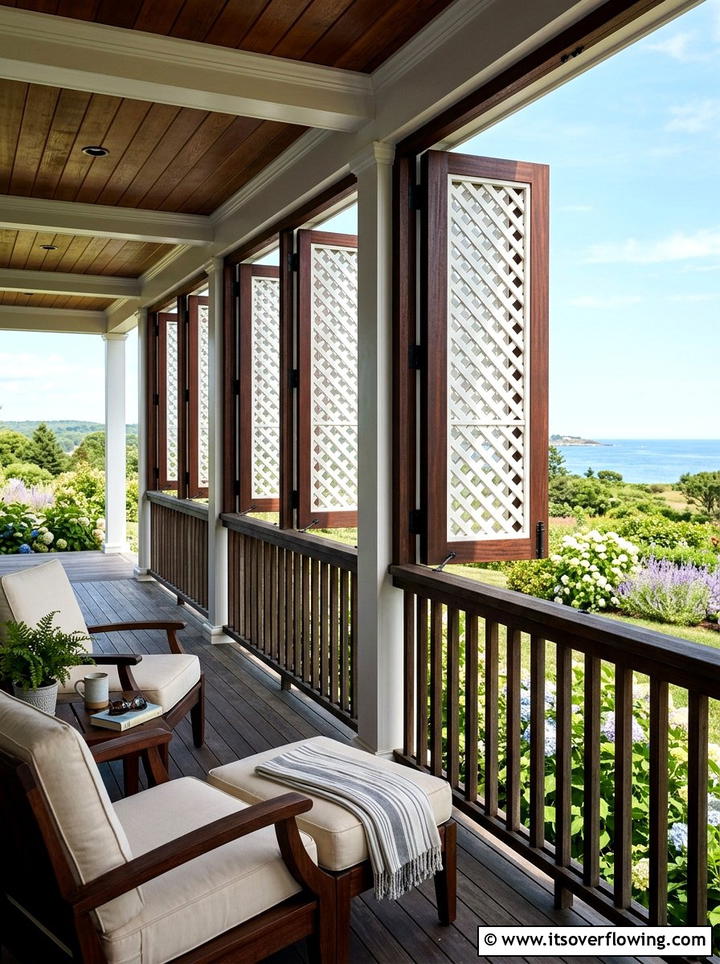 Framed Lattice Porch Shutters - 25 front porch ideas with lattice panels
