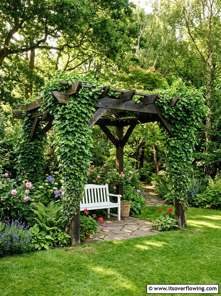 Freestanding Garden Pergola With Ivy - 25 garden design ideas with pergola and vines