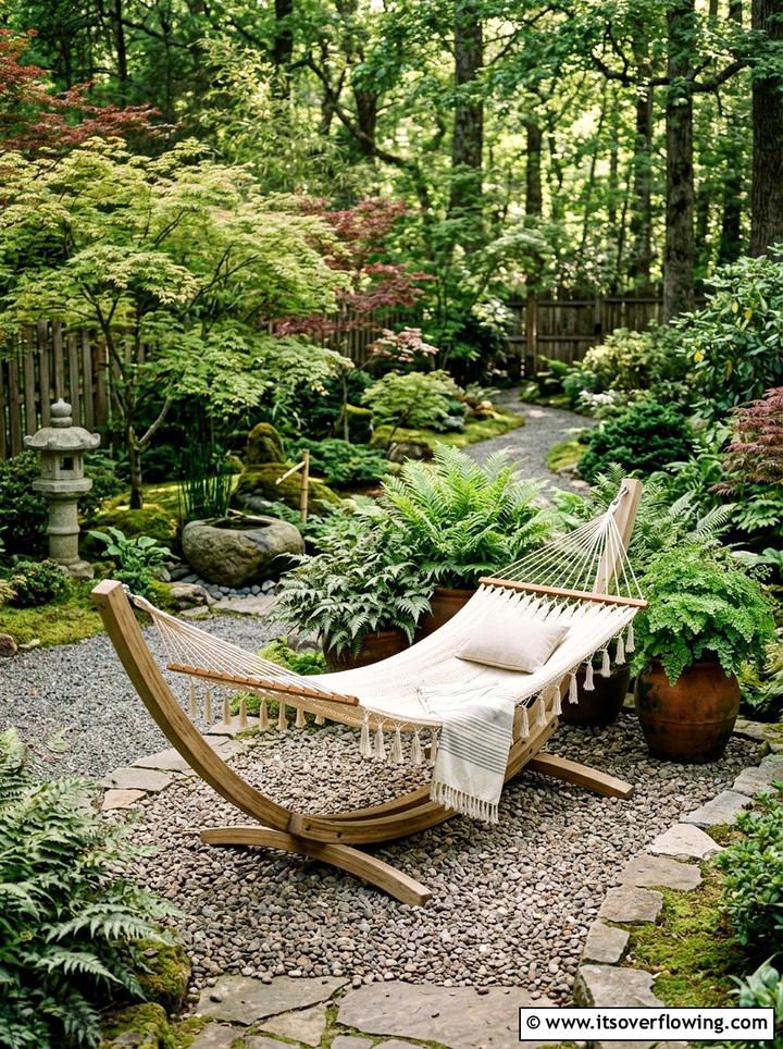 Freestanding Hammock Sanctuary - 25 backyard ideas for rental homes