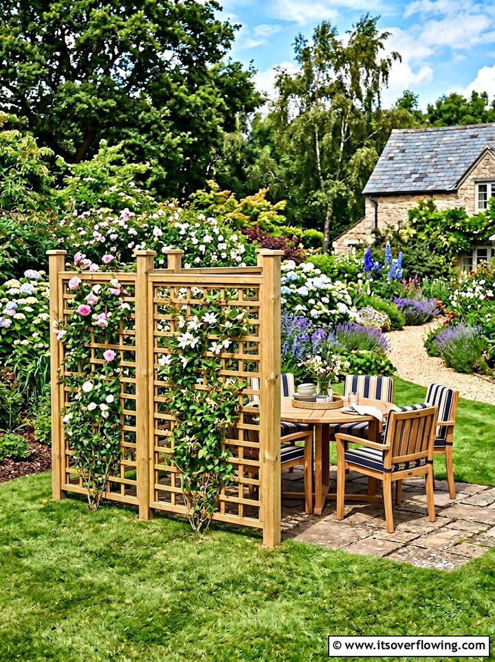 Freestanding garden screen - 25 garden ideas with trellis