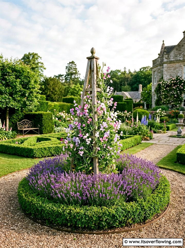 Freestanding obelisk planter - 25 garden decor ideas with trellis backdrops