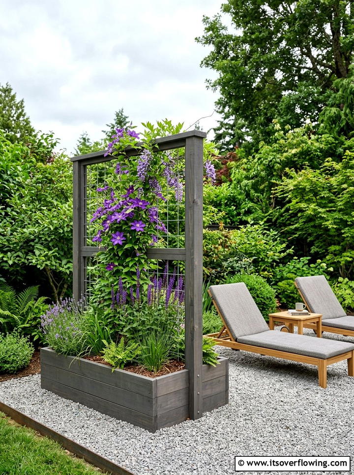Freestanding planter box trellis - 25 backyard ideas with trellis fence