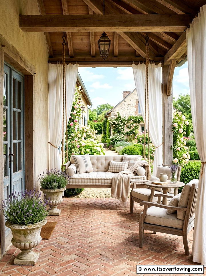 French Country Front Porch - 25 front porch ideas with porch bed swing