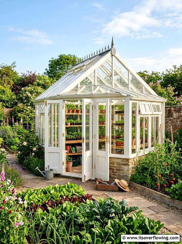 French Door Garden Greenhouse - 25 backyard decorating ideas with old door decor