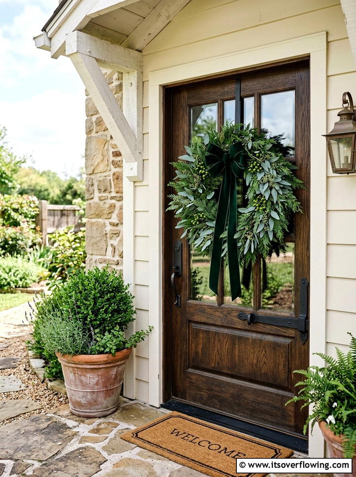 Front Door Wreath - 25 front porch decor ideas with holiday entry styling