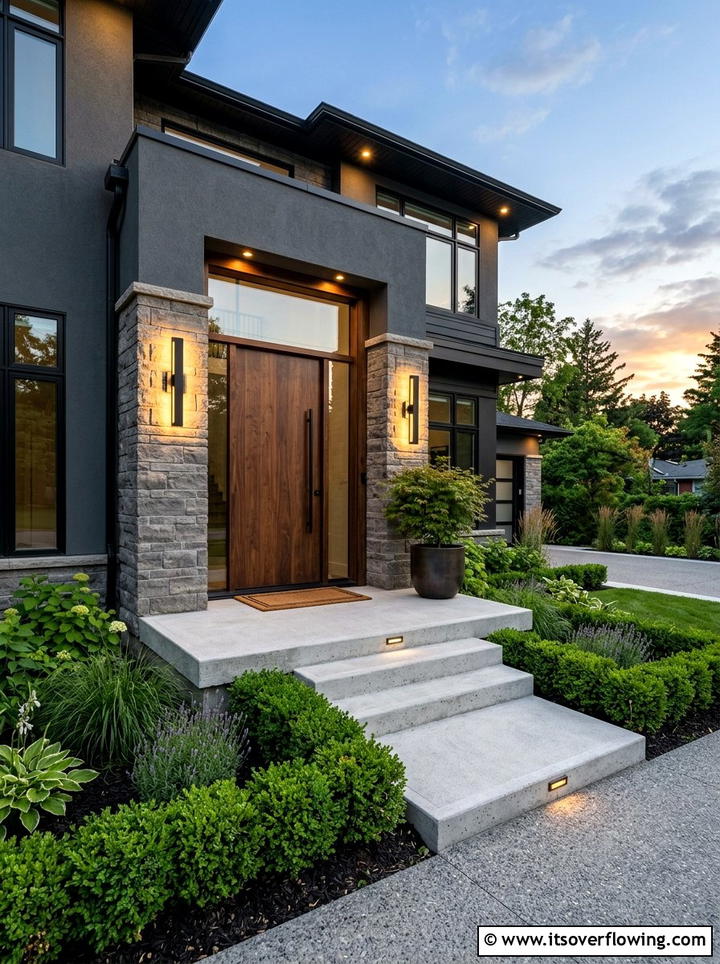 Front Entrance Sconces - 25 garden design ideas with lighting plans