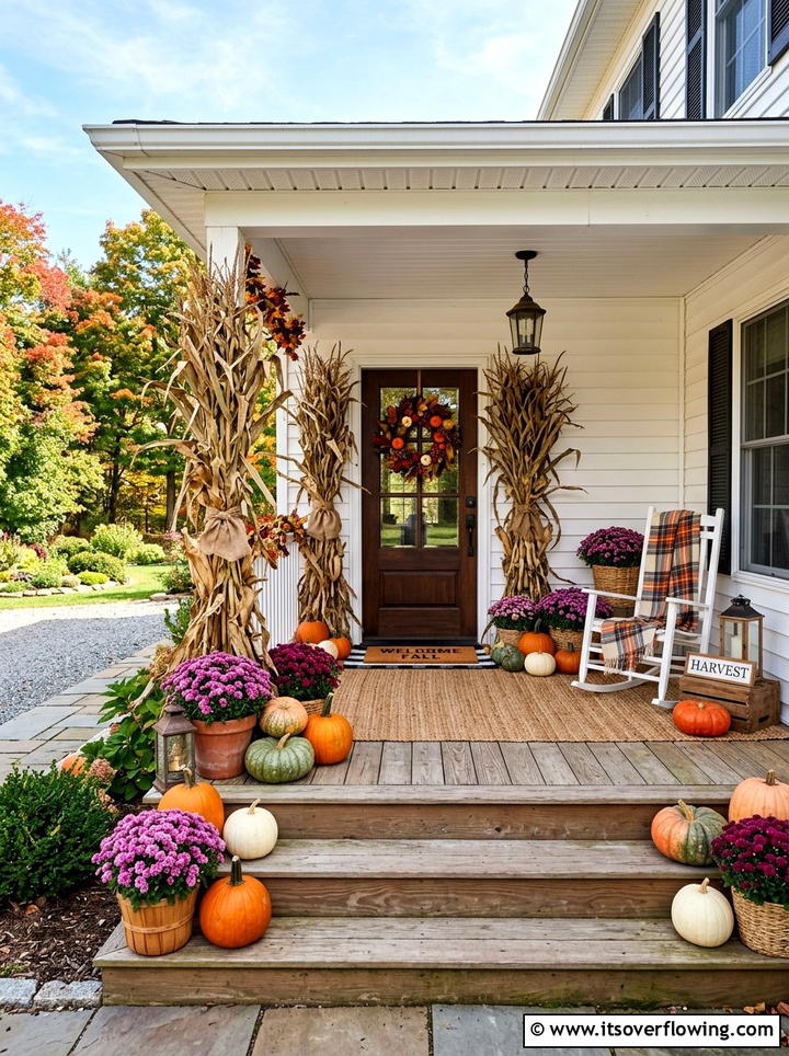 Front Porch Fall Decor - 25 garden decor ideas with fall decor