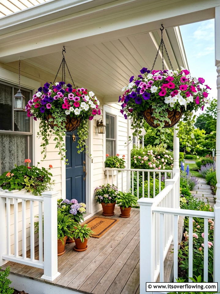 Front Porch Hanging Baskets - 25 front porch decor ideas with florals