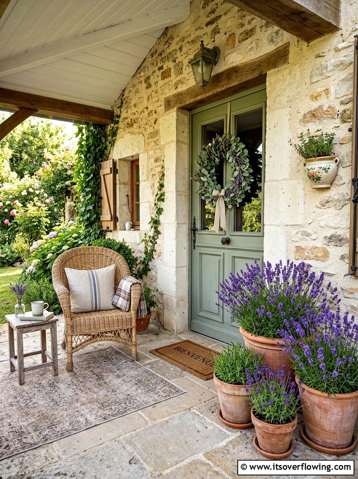 Front Porch Lavender - 25 front porch decor ideas with eucalyptus wreath