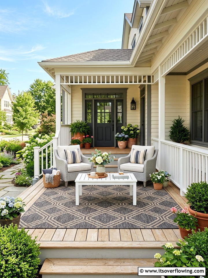 Front Porch Neutral Rug - 25 front porch decor ideas with neutral tones