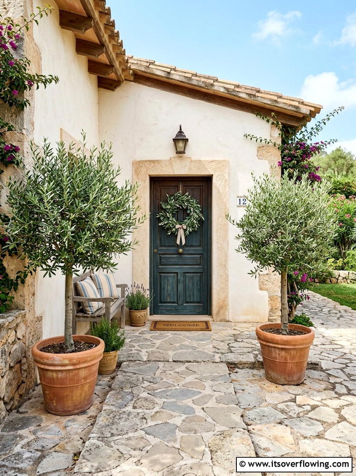 Front Porch Olive Trees - 25 front porch decor ideas with eucalyptus wreath
