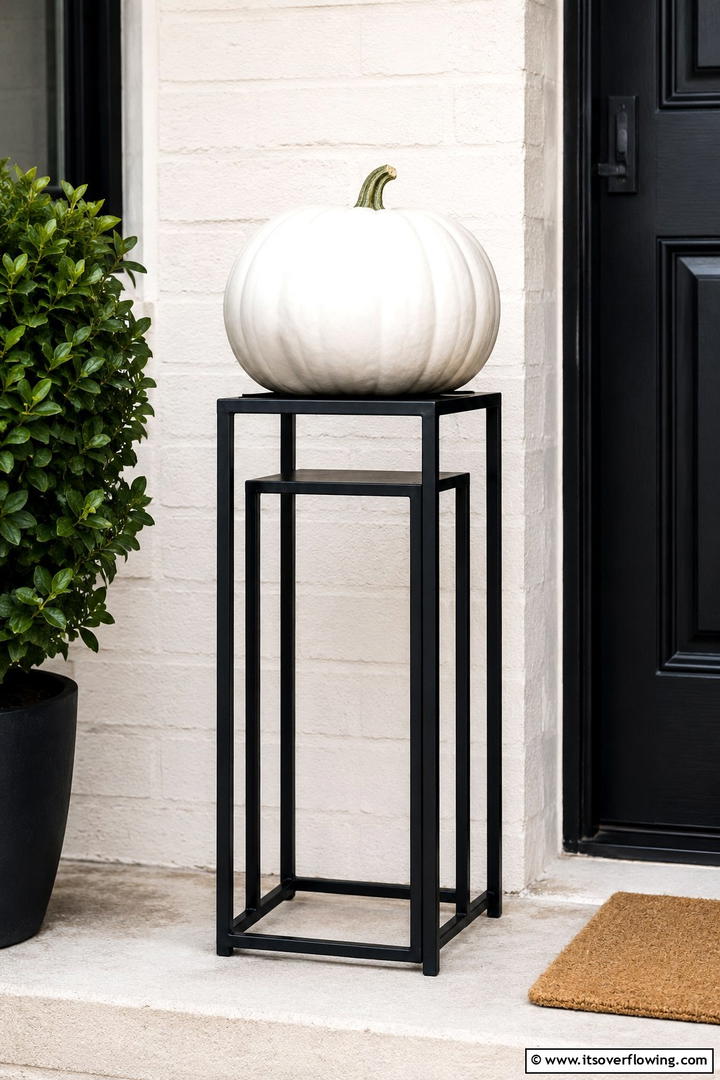 Front Porch Plant Stand - 50 Minimalist Fall Decor Ideas to Upgrade Spaces Now