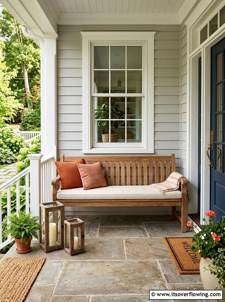 Front Porch Wood Bench - 25 front porch ideas for large porches