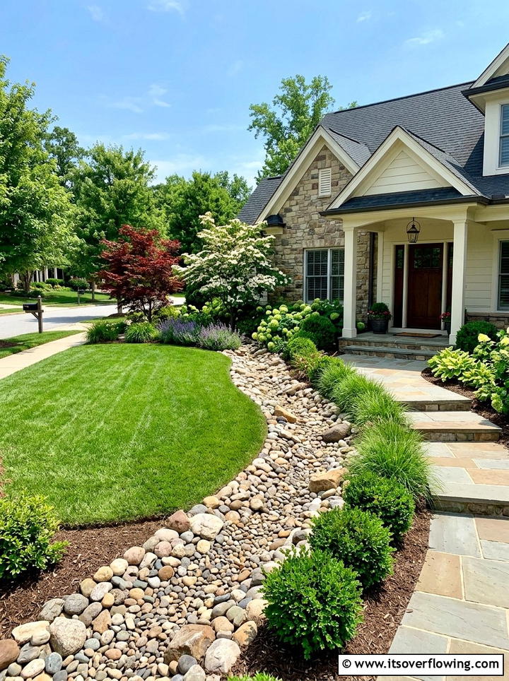 Front Yard Dry Creek - 25 creative garden ideas with dry creek beds