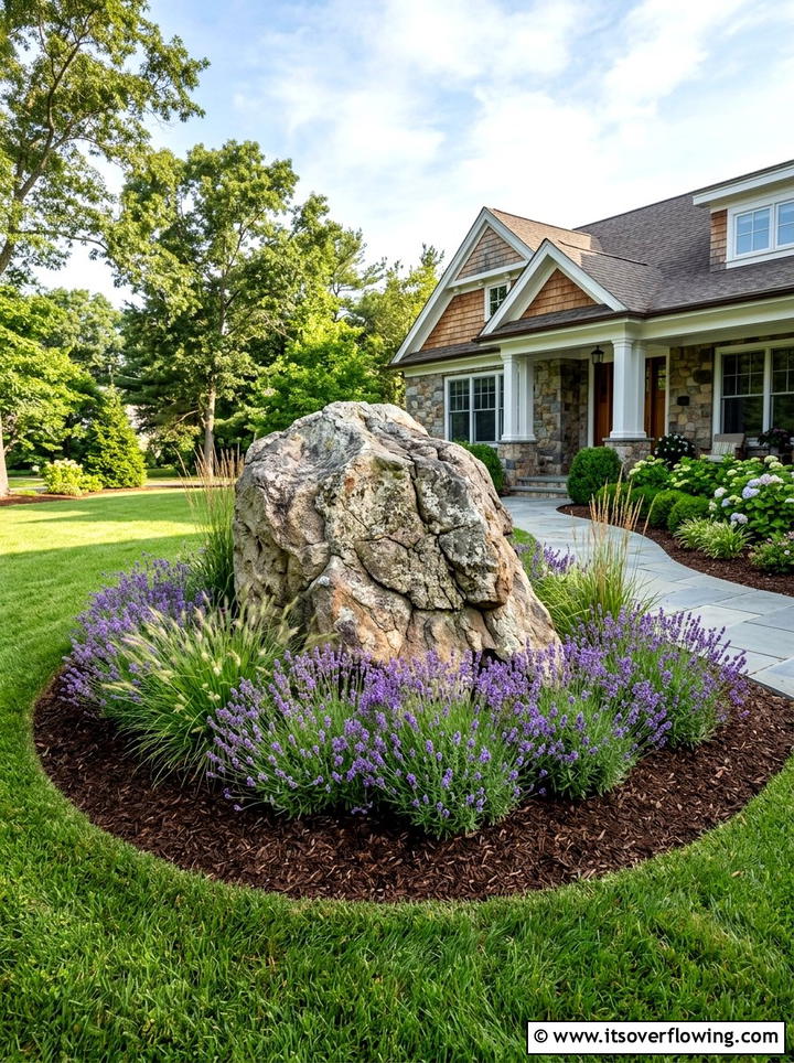 Front Yard Focal Point - 25 backyard ideas with boulder accents