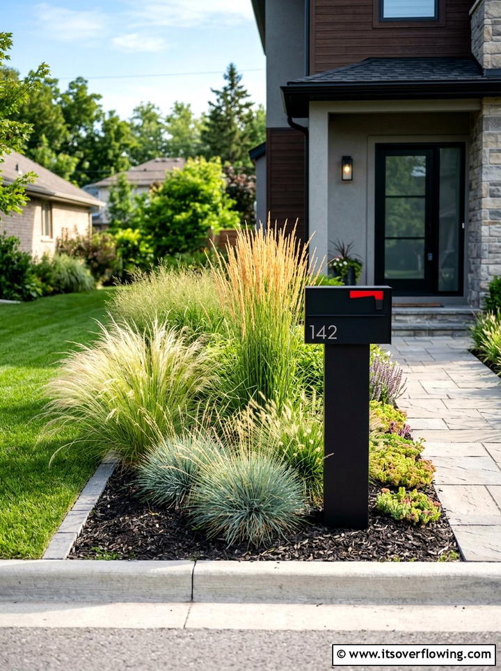 Front Yard Ornamental Grass Bed - 25 garden design ideas with native grasses