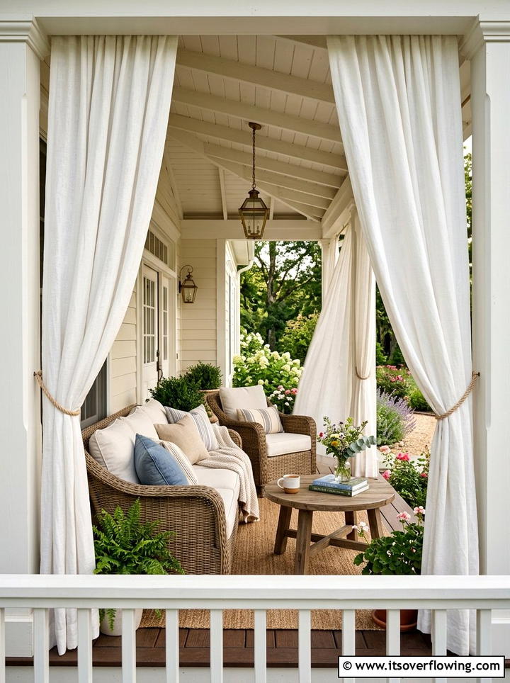Front porch curtains - 25 front porch decor ideas diy