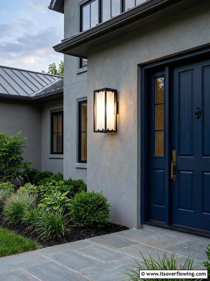 Frosted Glass Outdoor Wall Fixture - 25 front porch ideas with motion lights
