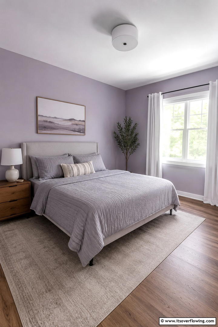 Frosted Lavender Guest Room - 30 Pastel Colour Home Design Ideas for a Serene Ambiance