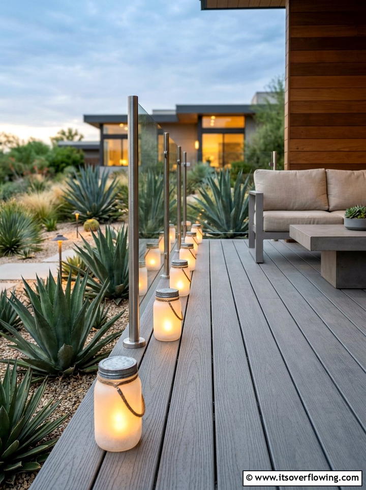 Frosted glass mason jar light - 25 garden ideas with mason jar lanterns