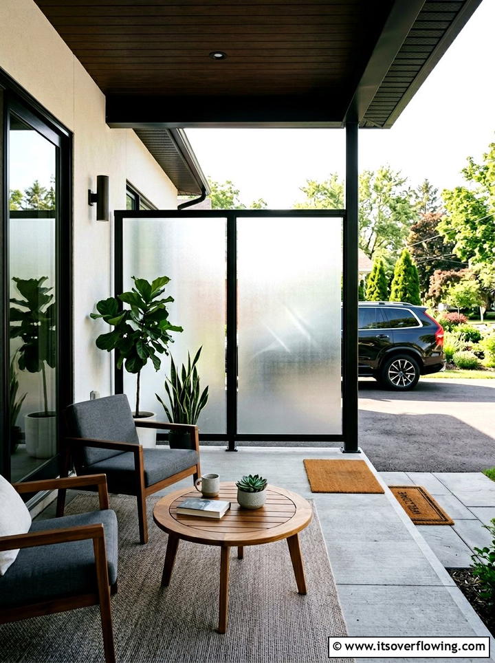 Frosted glass screen - 25 front porch ideas with modern style