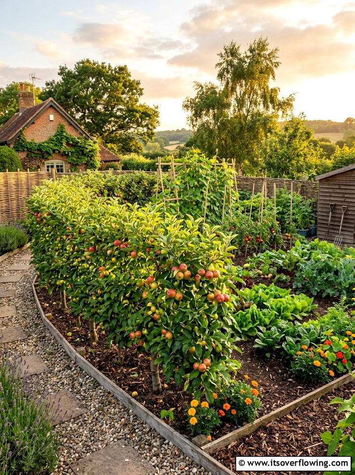 Fruit Tree Border - 25 backyard ideas with vegetable garden