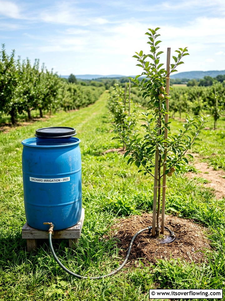 Fruit Tree Irrigation Barrel - 25 upcycled garden ideas with rain barrels