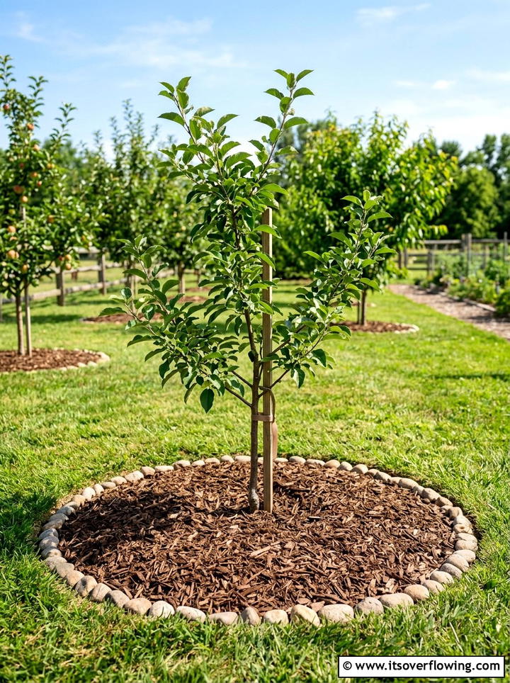Fruit Tree Mulch Circle - 25 cheap garden ideas with mulch