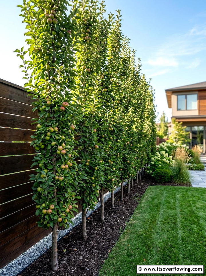 Fruit tree privacy screen - 25 garden ideas with fruit trees