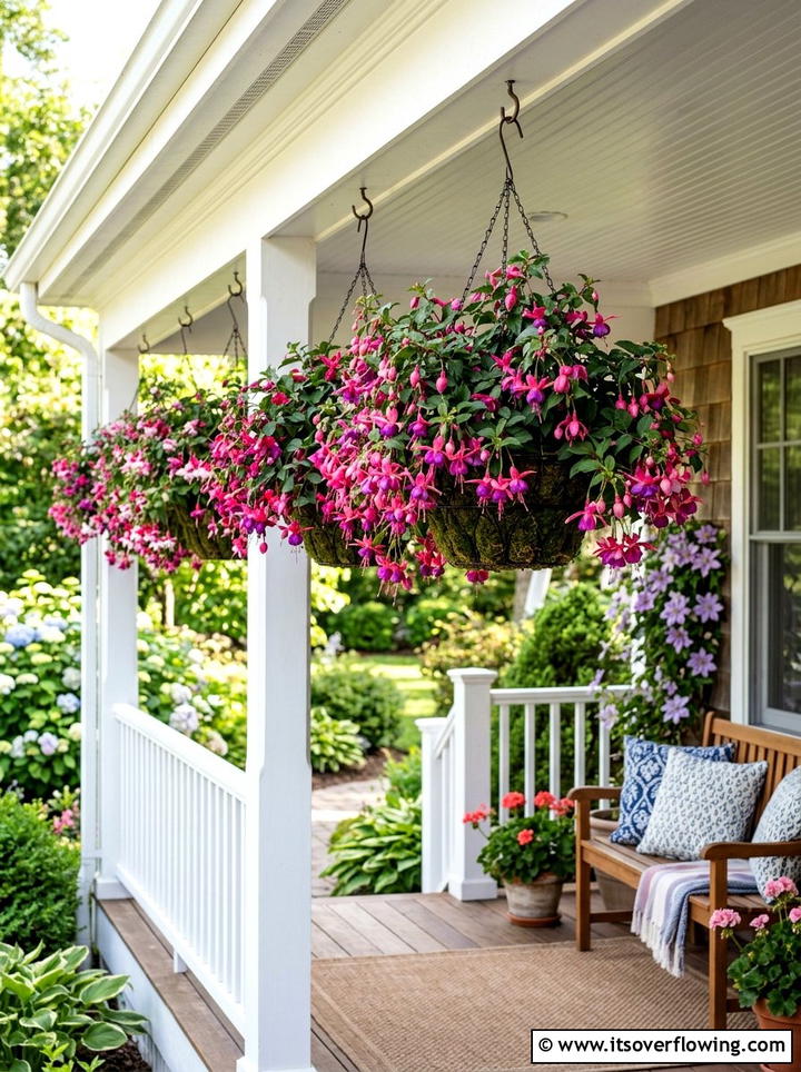Fuchsia Hanging Baskets - 25 garden ideas for hummingbirds