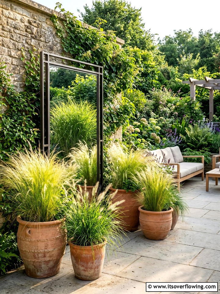 Full Length Mirror For Planters - 25 garden decor ideas with mirrors