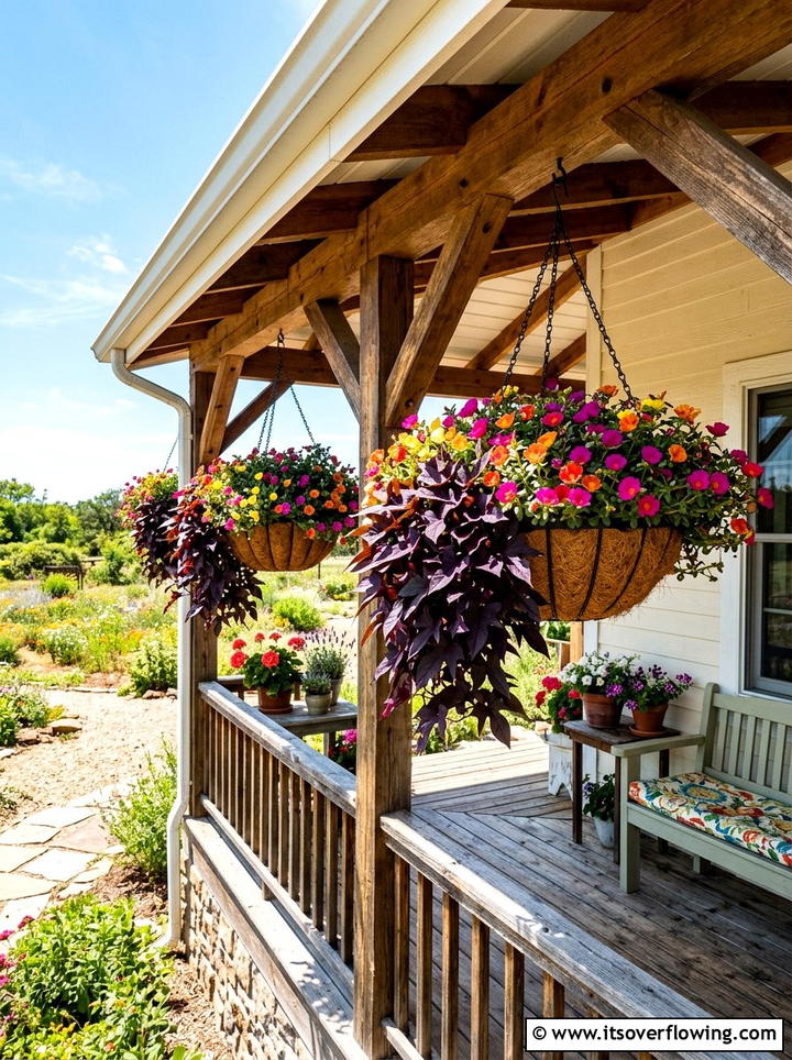 Full Sun Hanging Baskets - 25 front porch ideas with hanging baskets