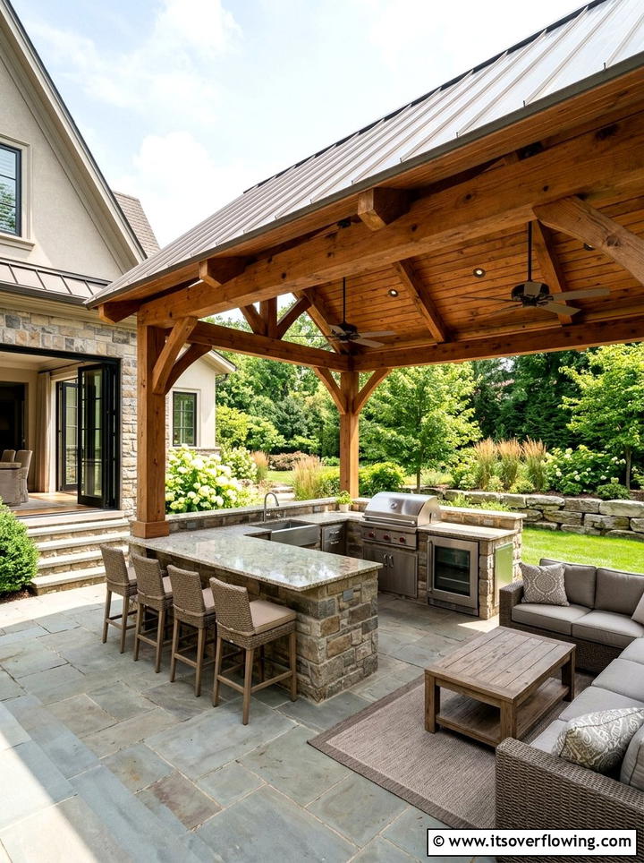 Fully covered outdoor kitchen - 25 garden design ideas for outdoor kitchens